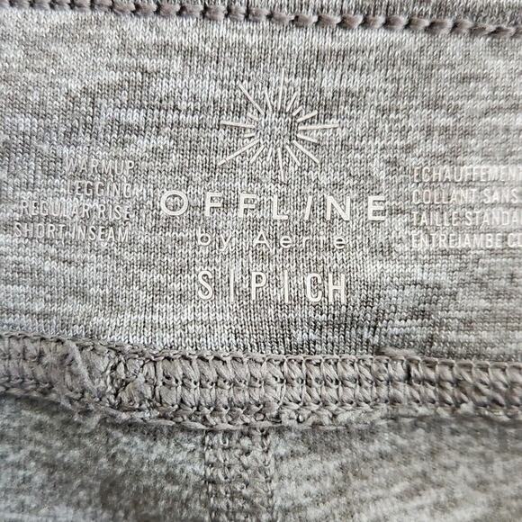 Offline by Aerie Warmup Leggings Women's S Short (W26 L26) Grey Regular Rise EUC - Picture 8 of 10
